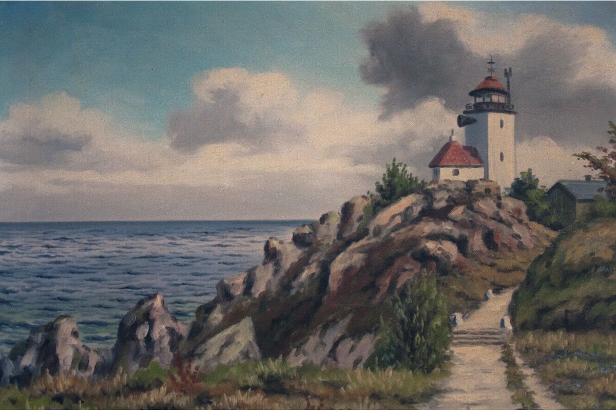 Oli painting in golden frame