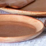 Handmade stoneware service signed Vallauris