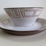 Vintage gravy boat in Niderviller stoneware Maille model
