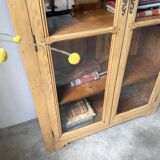 Glass cabinet or display case in pine 1950