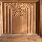 Art Deco buffet in carved walnut and black marble