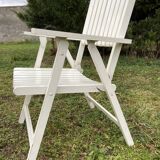 6 vintage wooden folding garden armchairs