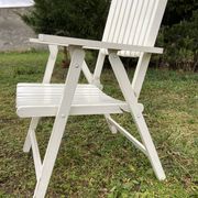 6 fauteuils de jardin bois vintage pliant