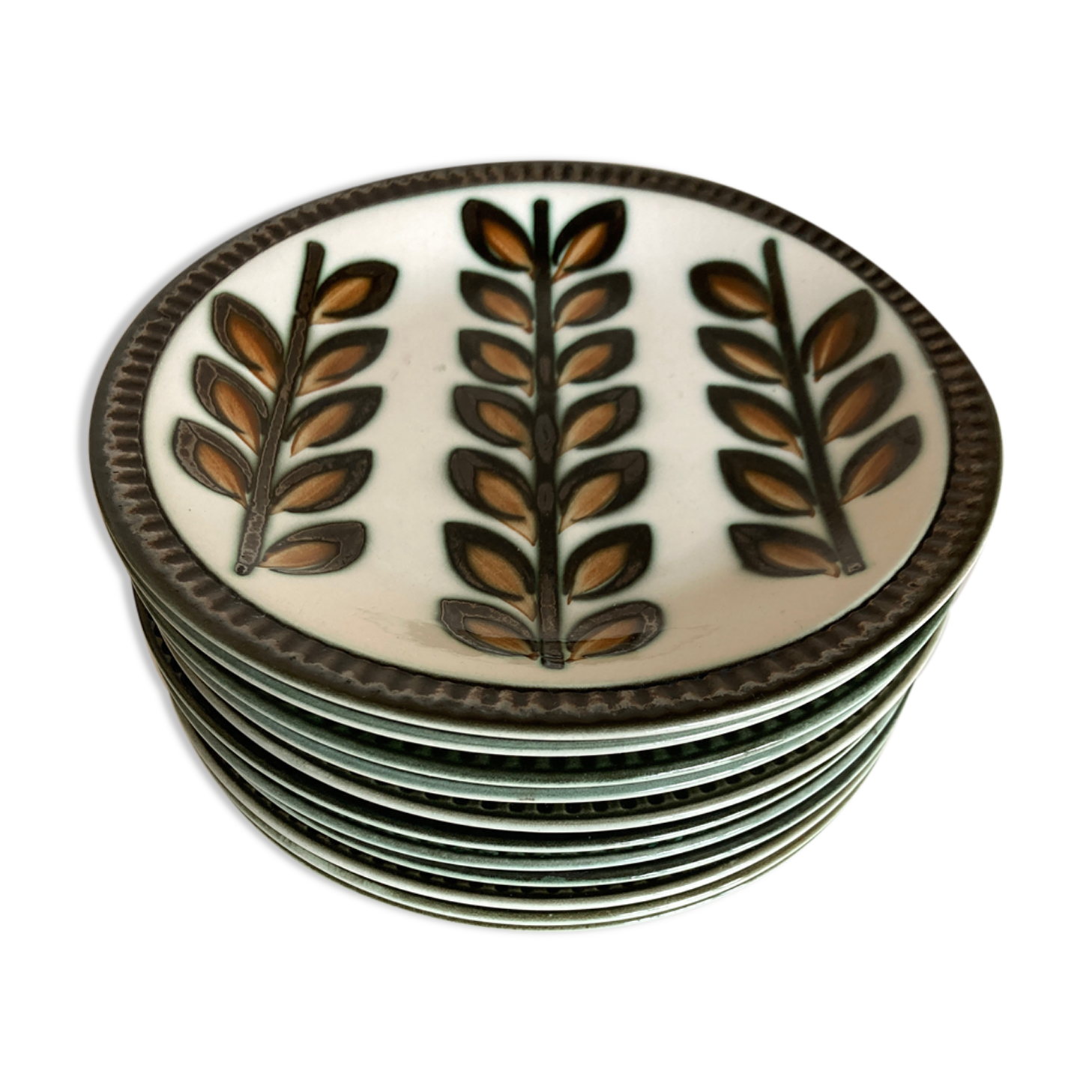 Set of 11 plates Rambouillet Boch 1960
