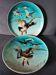 Pair of plates Auguste Lamère flying duck workshop Théodore Deck