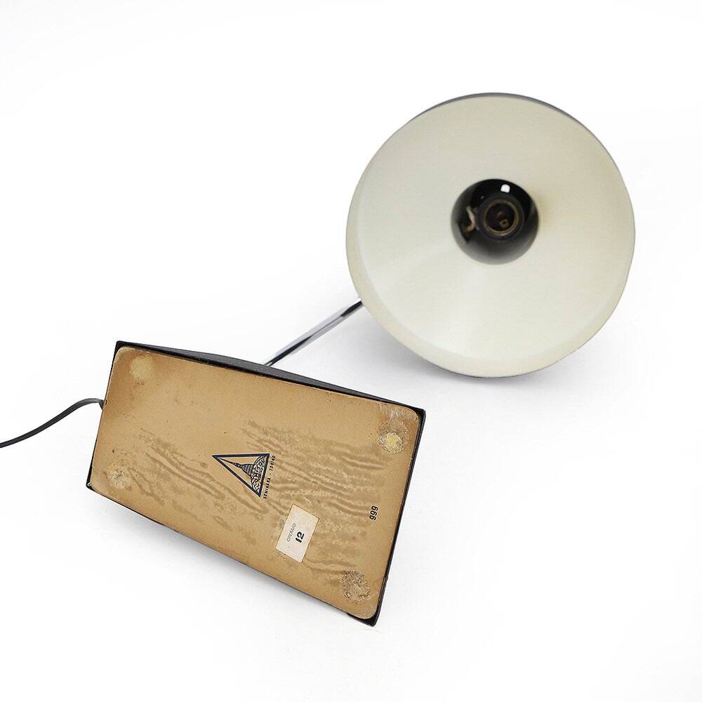 Table lamp in chrome metal and painted black by Seminara, 1960s.