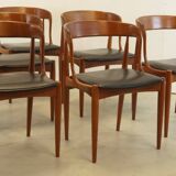 Set of 6 chairs Johannes Andersen voor Uldum stoelen -