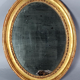 Oval mirror carved wood frame beaded gilded circa 1800 44x35cm SB