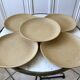 lot of 5 flat stoneware plates Made in France 70s