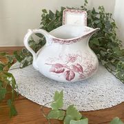 Antique earthenware jug & brush holders from Creil & Montereau