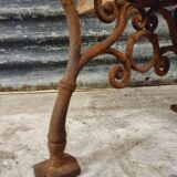 Antique garden bench French park bench oak with cast iron 218 cm