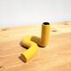 Yellow ceramic twist candle holder