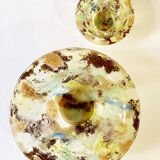 Saladier et 6 bols en verre artisanal