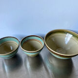 Lot of 3 scandinavian midcentury bowls in stoneware