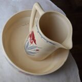 Art nouveau earthenware pitcher luneville