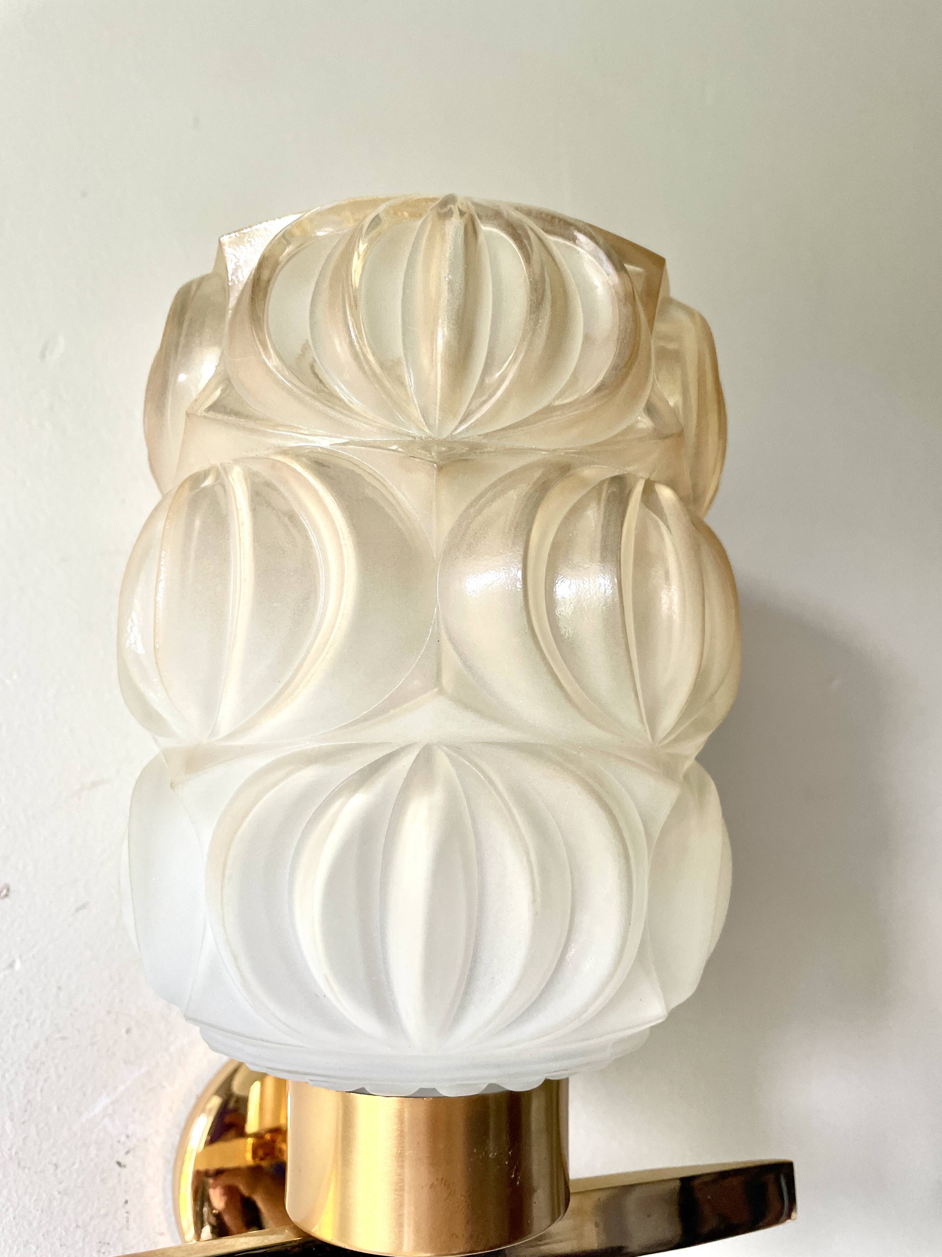 Pair of 1950 gold-plated wall lights