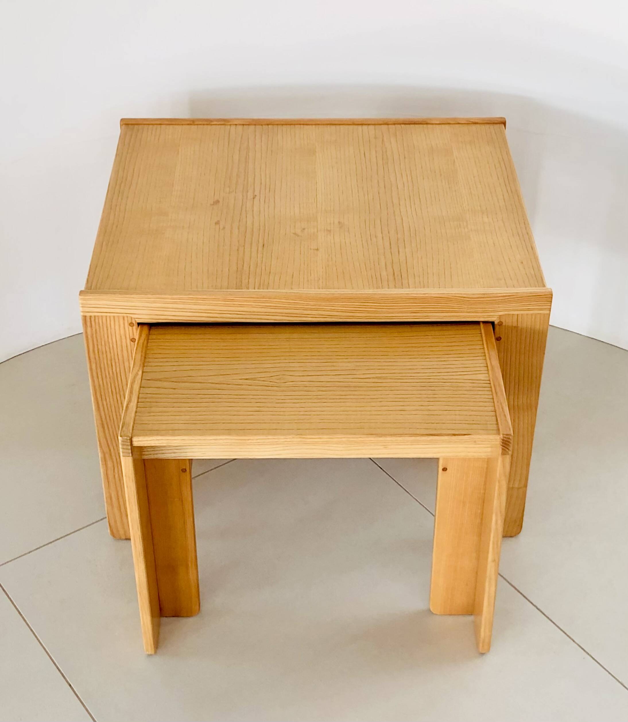Model 777 ash nesting tables by Afra & Tobia Scarpa for Cassina, Italy 1960s