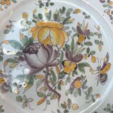 Pair of plates in Angoulême earthenware dated and signed nineteenth century