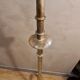 Floor lamp hammered iron 1960 painted patinated gold, adjustable 180cm to 150cm