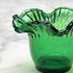 Pair of Green Blown Glass Candle Holders – Corolla Shape