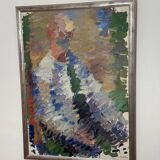 Swedish Oil on Canvas – “Sitting Man” by Bengt Crantz