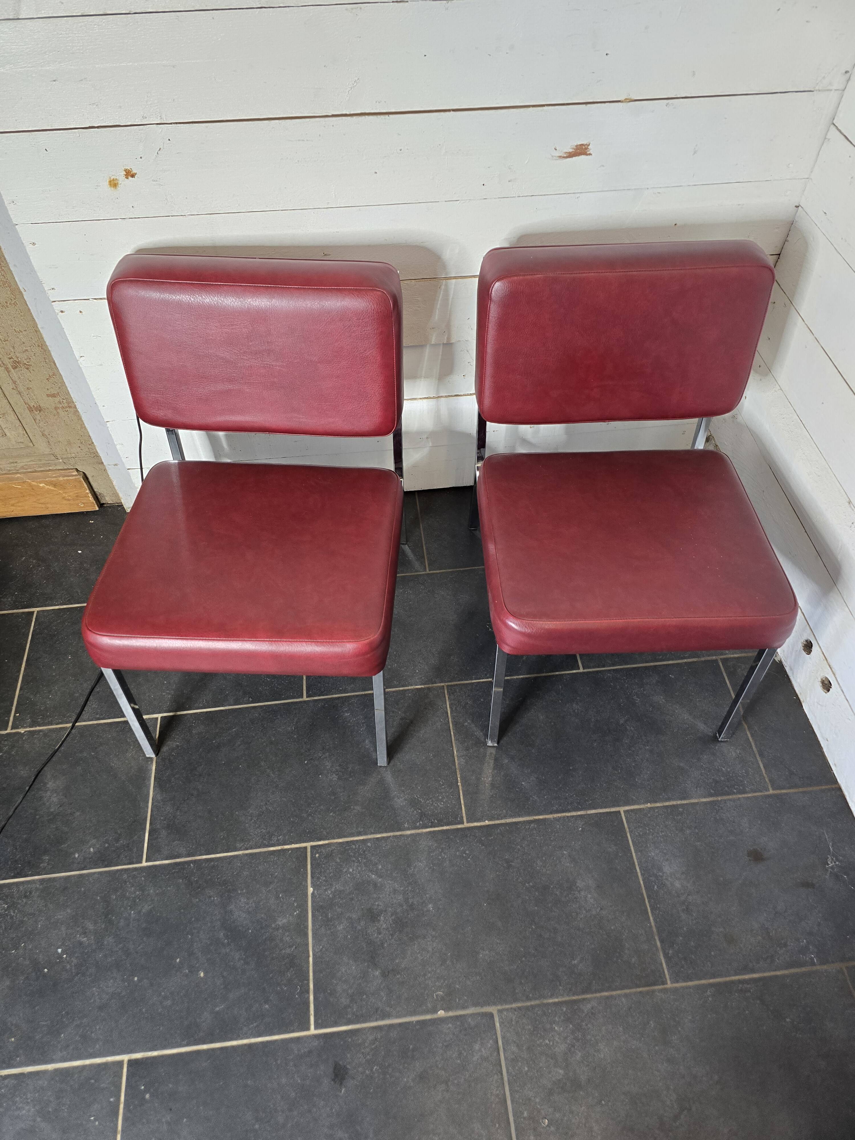 Pair of chrome footed armchairs from the 60s