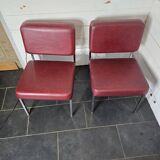 Pair of chrome footed armchairs from the 60s