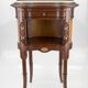 Louis XVI style walnut and marble cabinet