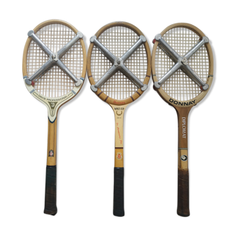 3 tennis wooden rackets 1950/1960
