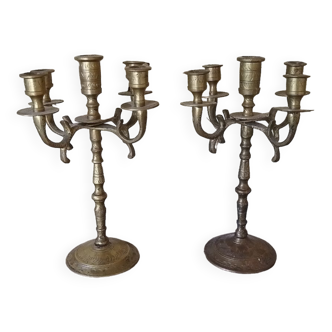 Vintage brass candle holders