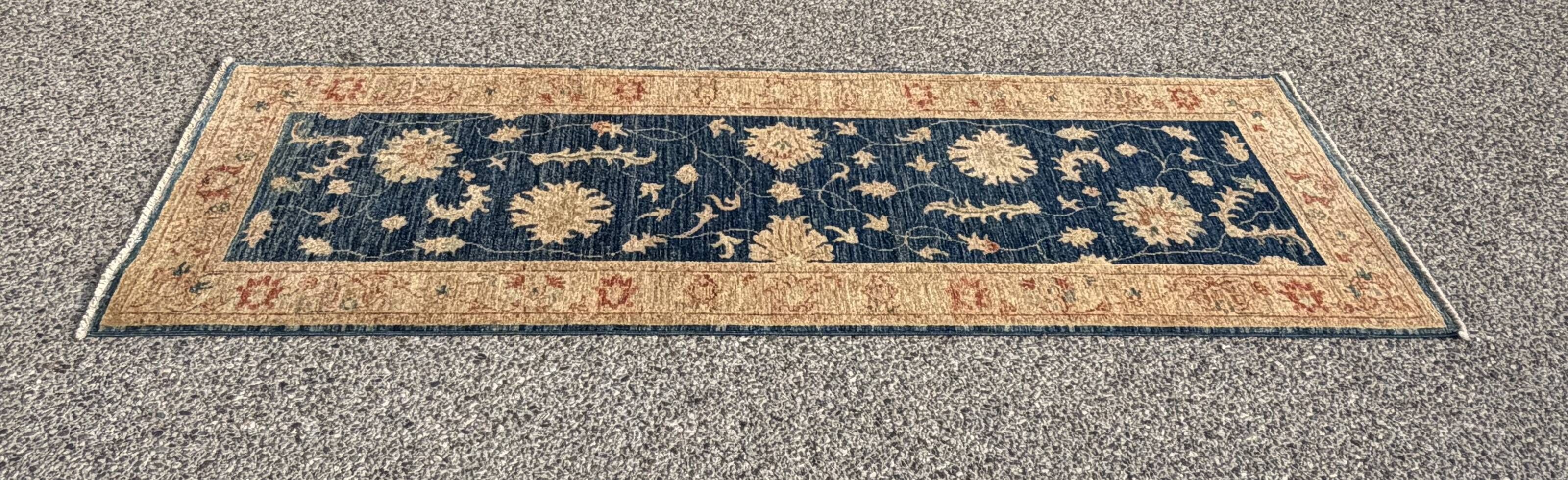 Afghan Chobi Ziegler hand-knotted rug: 200 x 75 cm - Made of wool