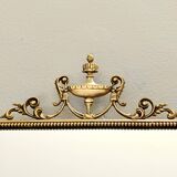 Vintage Shield Shaped Wall Mirror with Brass Frame, Italy