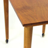 Coffee Table On Wheels In Teak, Czechoslovakia 1970s