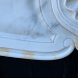 Louis XV style fireplace in Carrara marble, around 1900.