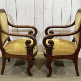 Pair of 19th century mahogany armchairs with crossbars