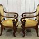 Pair of 19th century mahogany armchairs with crossbars