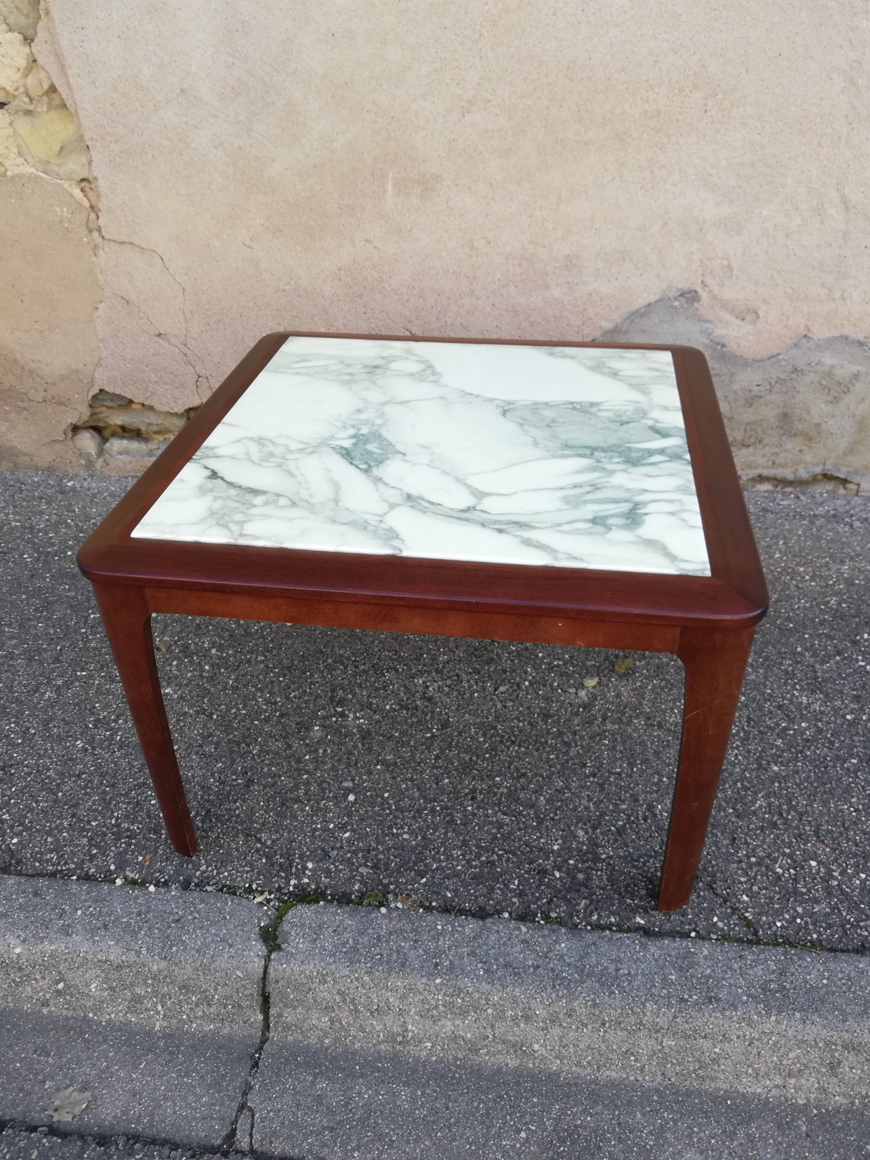 Scandinavian coffee table green marble