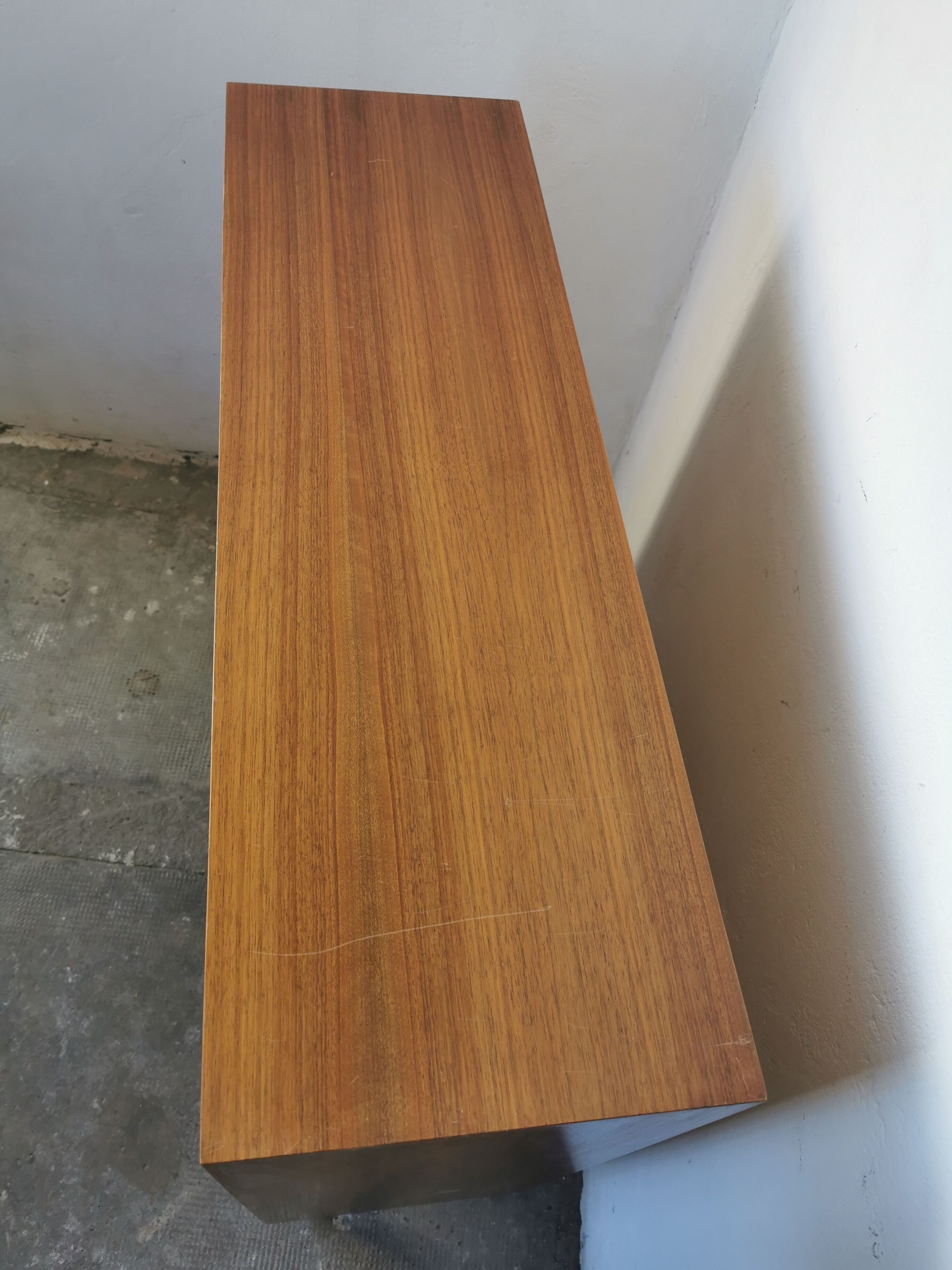 Shelf, vintage walnut veneer bookcase