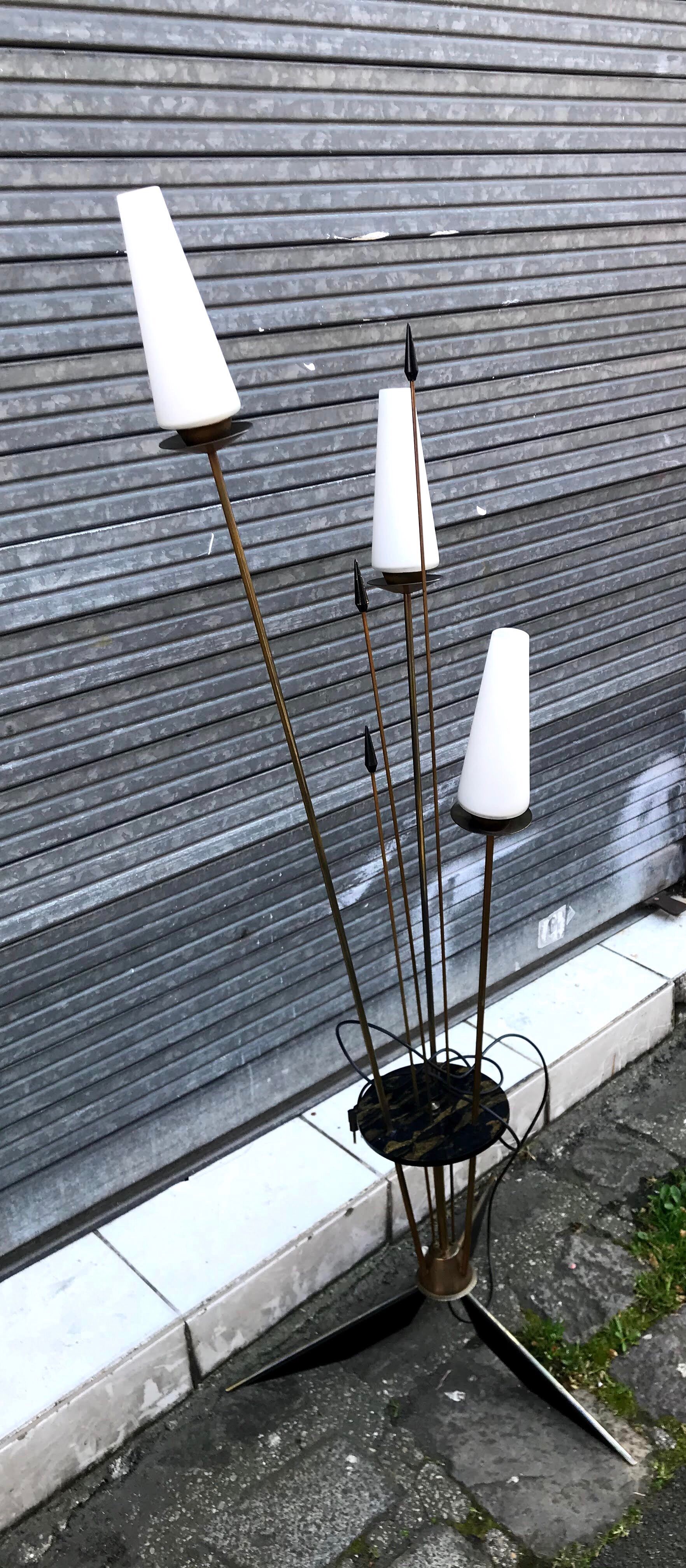 Vintage lamp 3-branch 1960s lamp