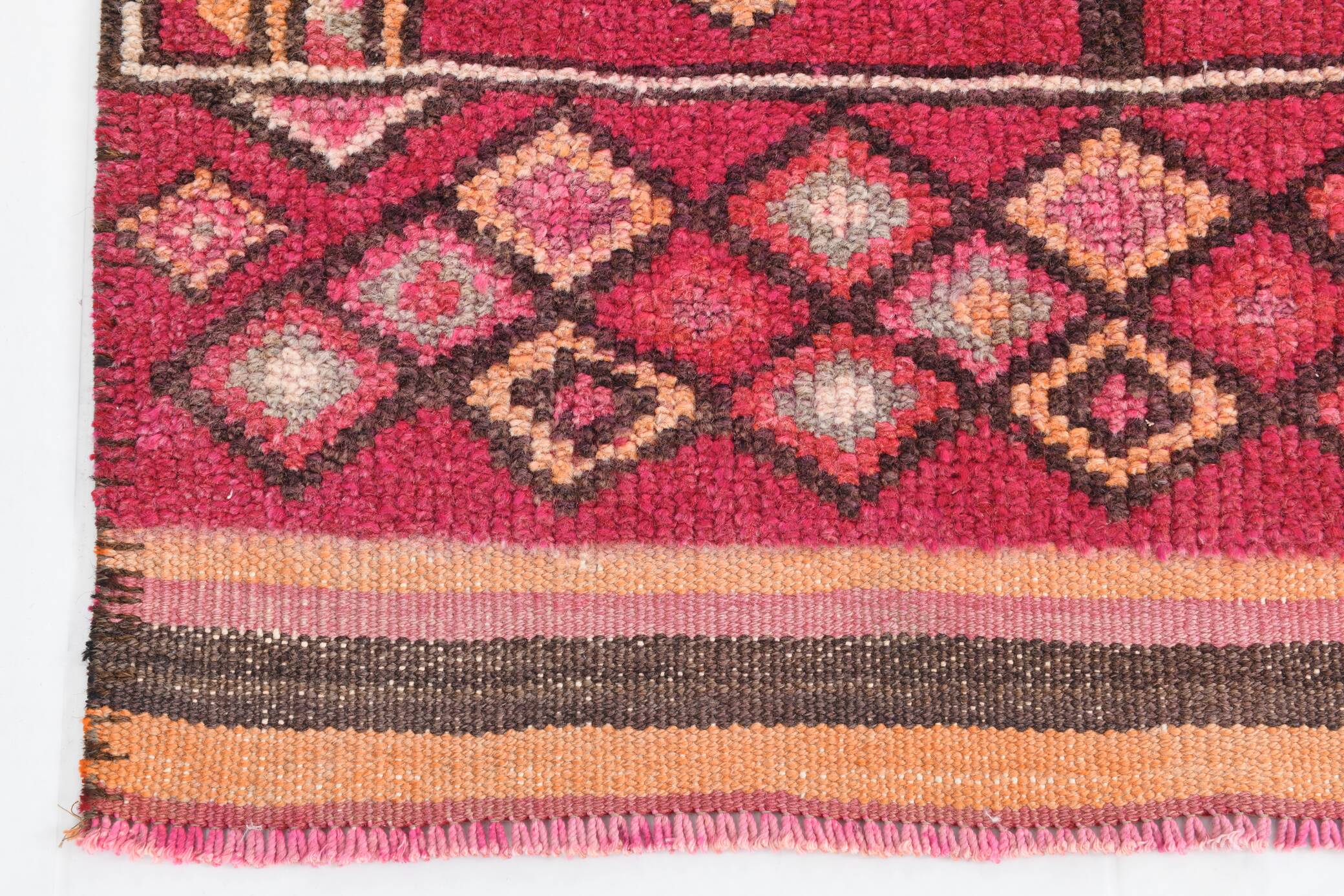 3x12 Red Orange Vintage Runner Rug, 89x373Cm