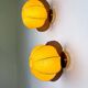 Paire de lampes murales italiennes "Cocoon", en résine et bois de pin, 1970