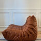 Two-seater bench model Togo – cognac leather – Michel Ducaroy / Ligne
