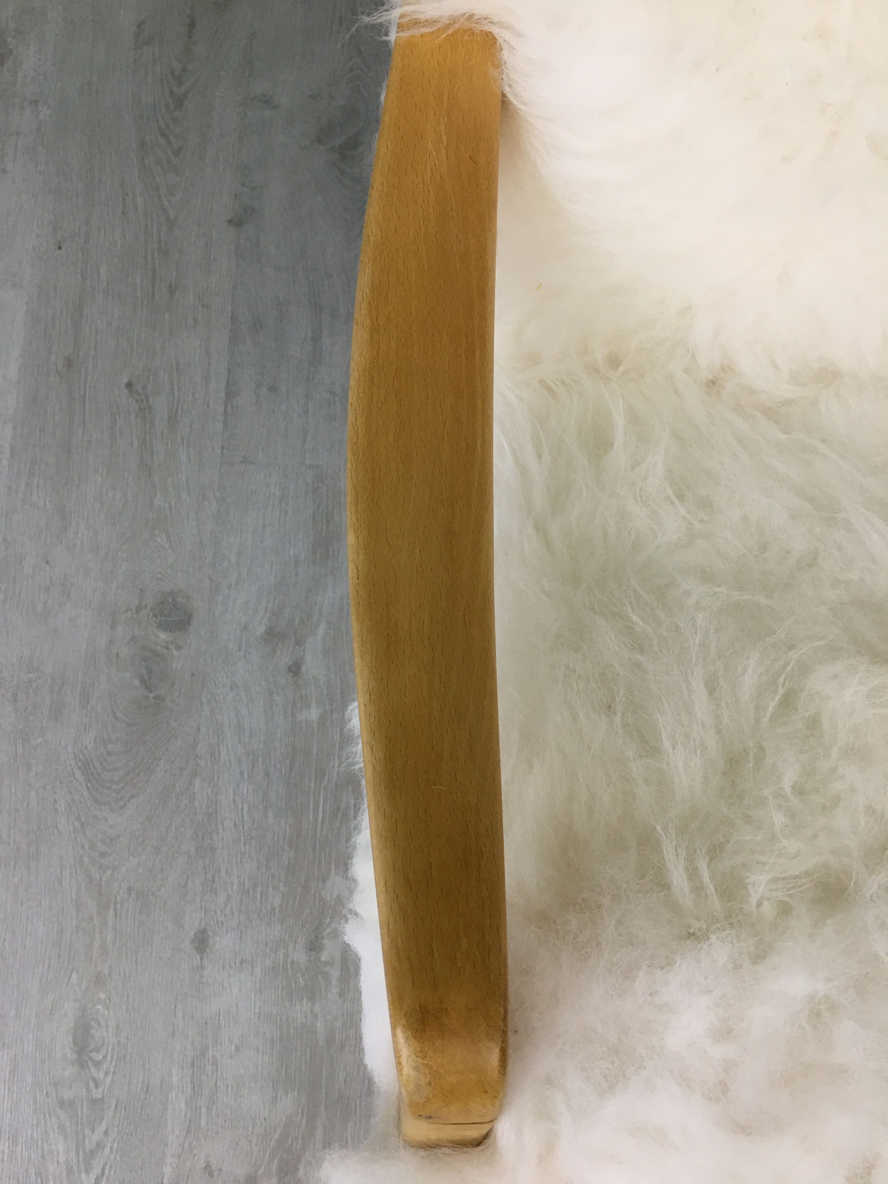 Vintage Sheepskin Fluffy Rocking Chair by Ton