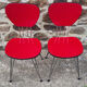 Pair of eiffel, bakelite and metal foot chairs, vintage, 70s