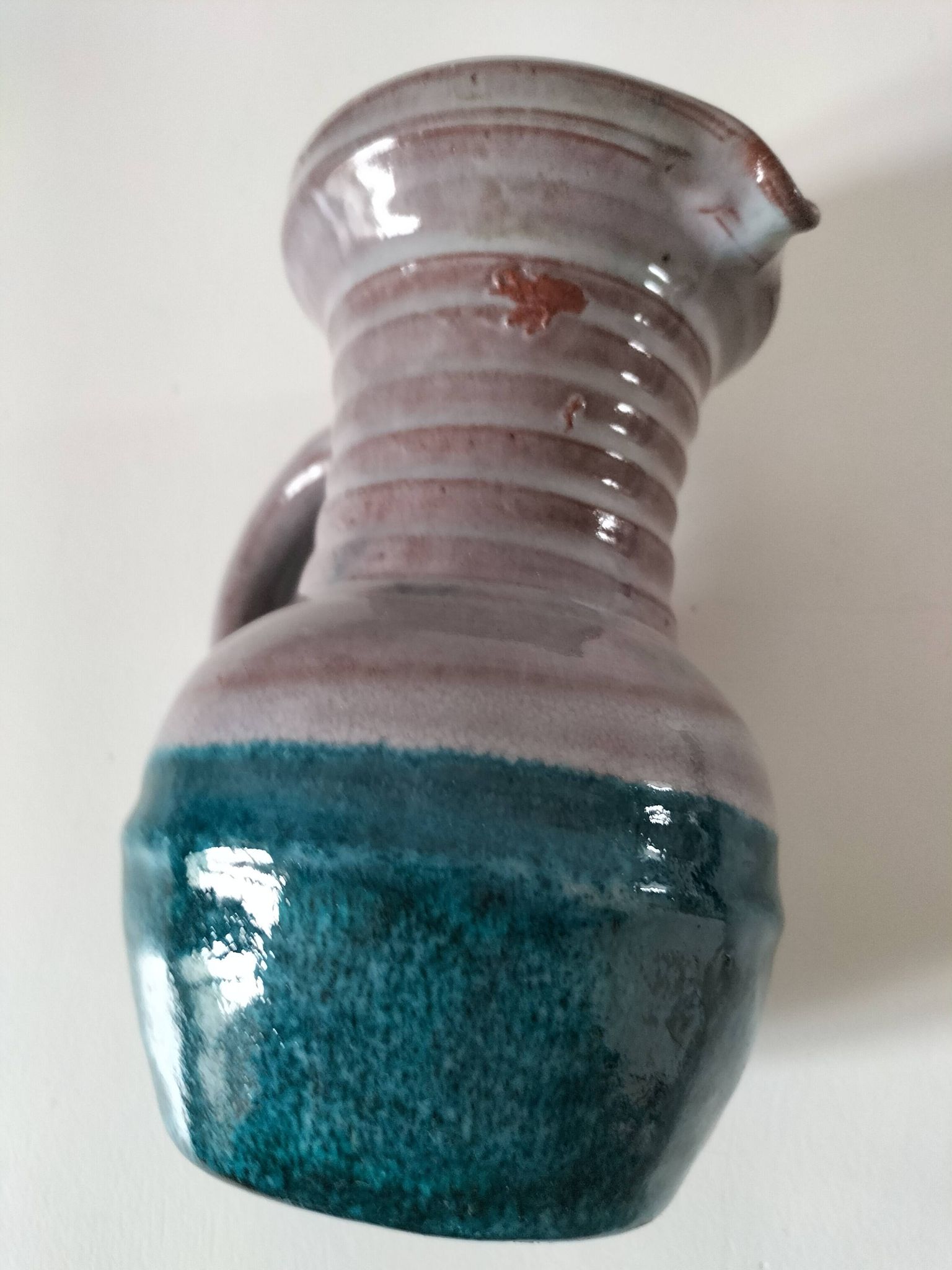 Glazed ceramic pitcher by Pichet Accolay, circa 1955–1965.