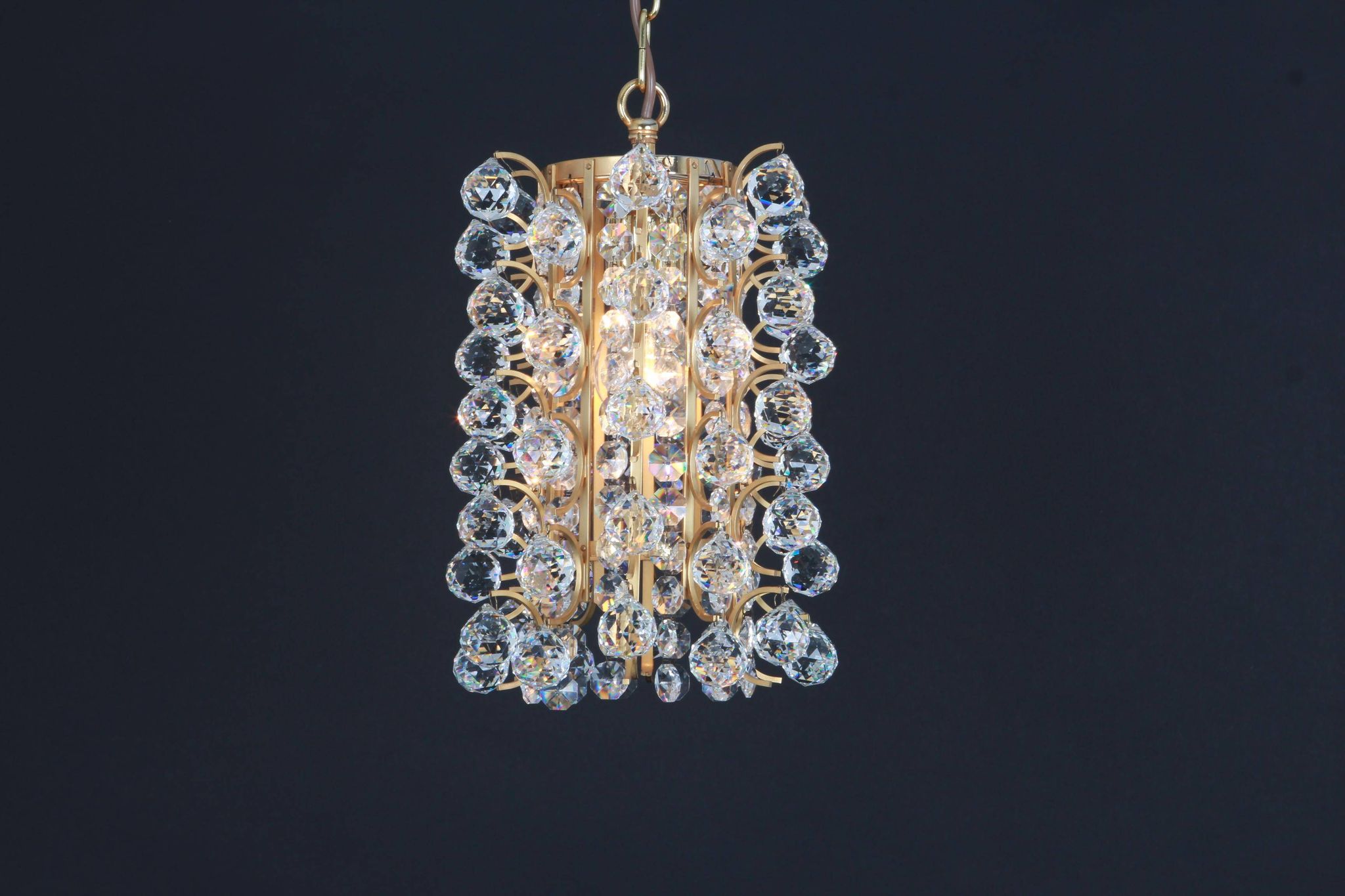 Small golden brass pendant by Christoph Palme, Germany, 1970s.