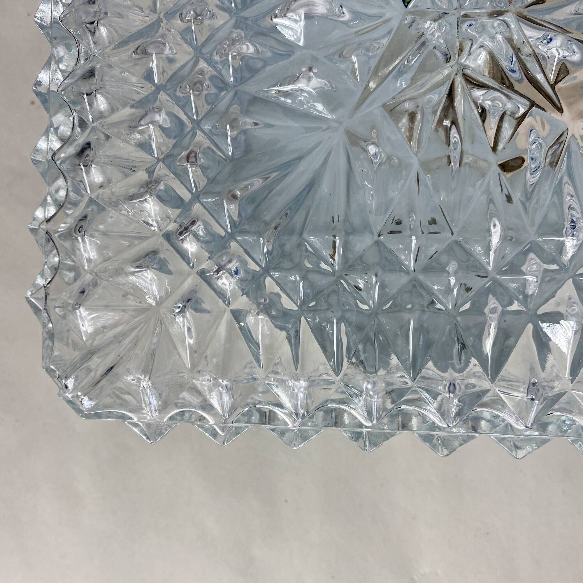 Wall light ceiling square glass minimalist porthole 1970 1980 seventies eighties LAMP-7311