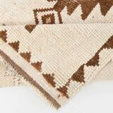 3x11 Brown Beige Persian Kilim Runner Rug, 107x333Cm