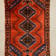 Vintage Tribal Rug 205x137 cm Wool Oriental Hand Made Rug Red, Navy