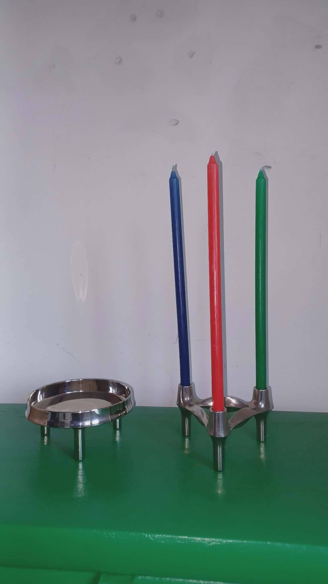 Set - candleholders and shell designed by Fritz Nagel and Caesar Stoffi.